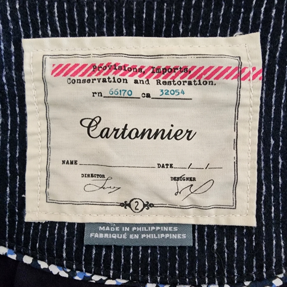 Cartonnier Anthropologie Jacket Womens 2 Navy Stripe Blazer - Picture 5 of 9